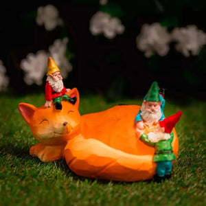 Light up fox garden decoration for patios