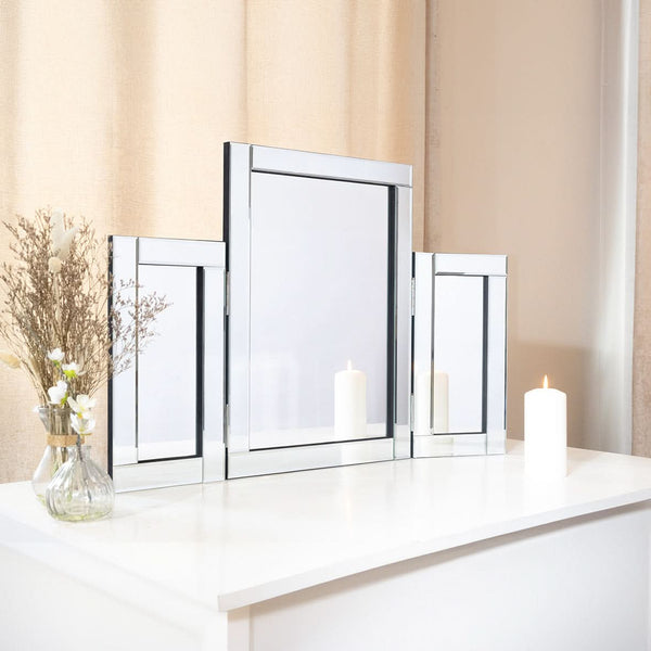 Large 80cm vanity mirror with metal frame