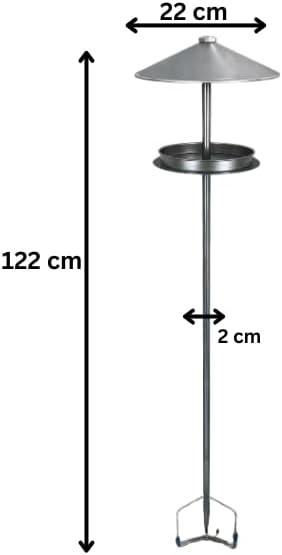 Freestanding metal garden bird bath
