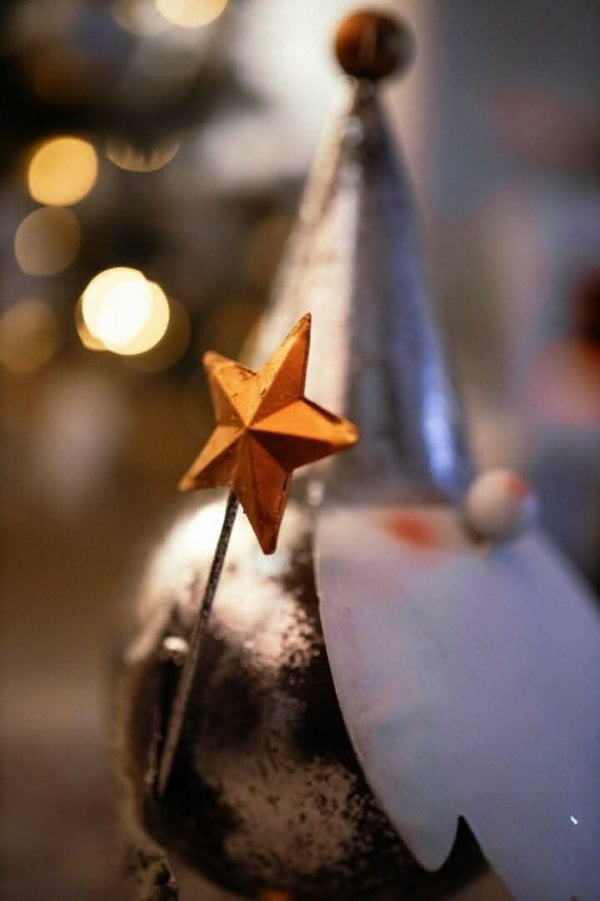 Silver and gold gonk Christmas ornaments