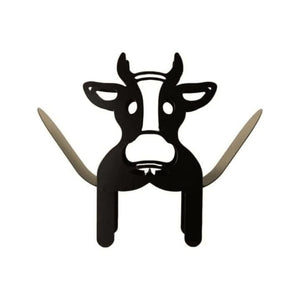 Freestanding cow toilet paper holder shown from the front