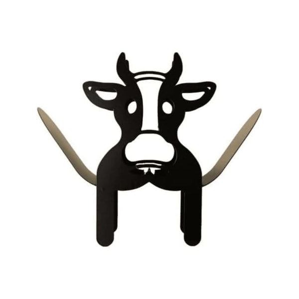 Freestanding cow toilet paper holder shown from the front
