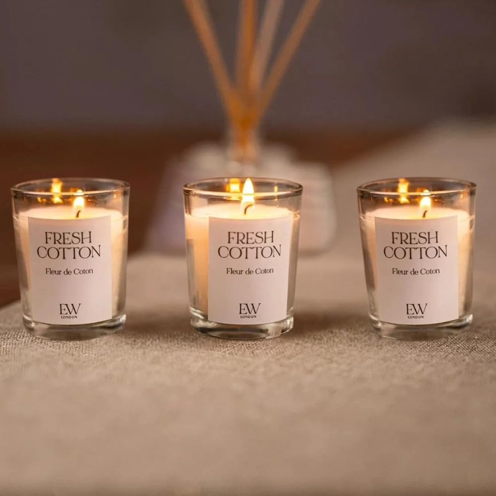 Fresh Cotton scented soy wax candle gift set