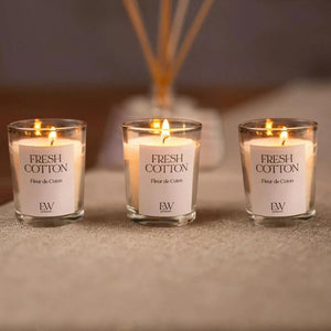 Fresh Cotton scented soy wax candle gift set