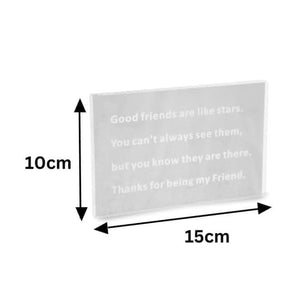 Sentimental engraved friendship keepsake plaque
