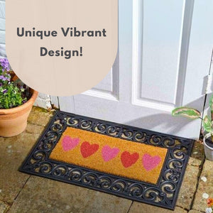 Non-slip coir mat suitable for porches and patios.