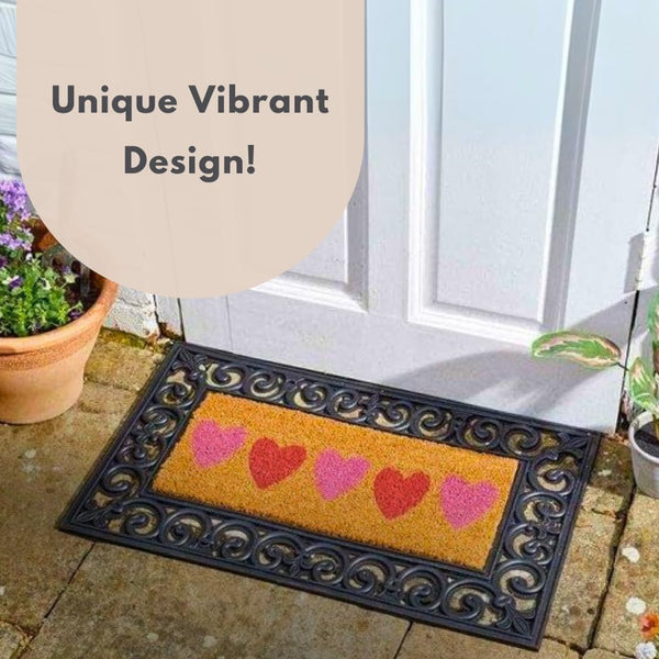 Non-slip coir mat suitable for porches and patios.