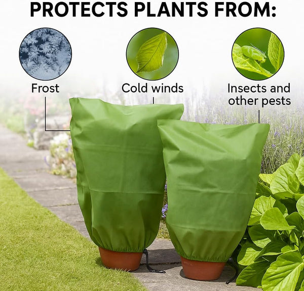 Non-woven plant cover for winter garden protection.