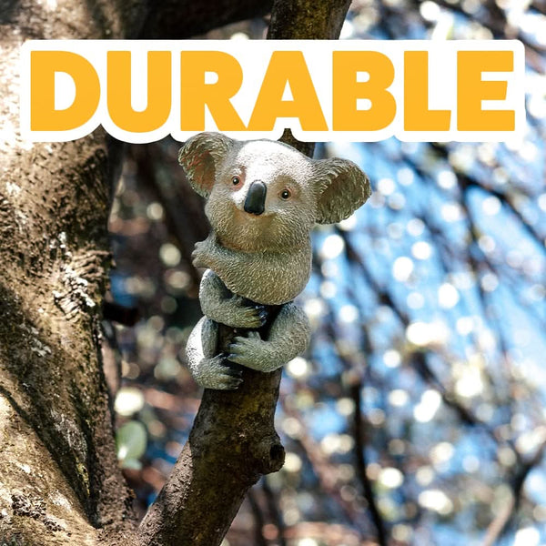 Resin koala garden sculpture shown from the front