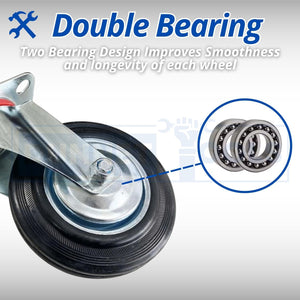 Industrial rubber castor wheel