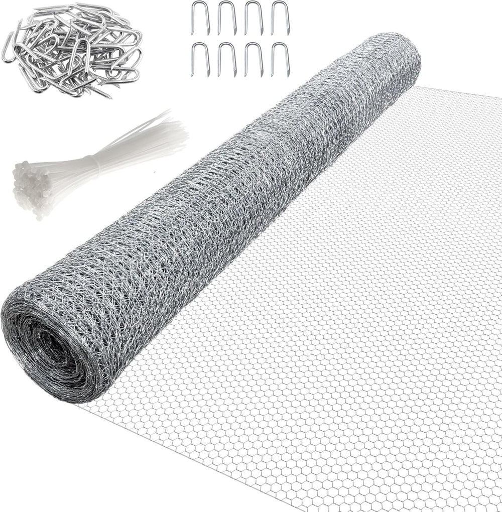 Galvanised chicken wire mesh roll 10m