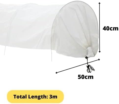 Breathable fleece greenhouse protecting vegetable plants.