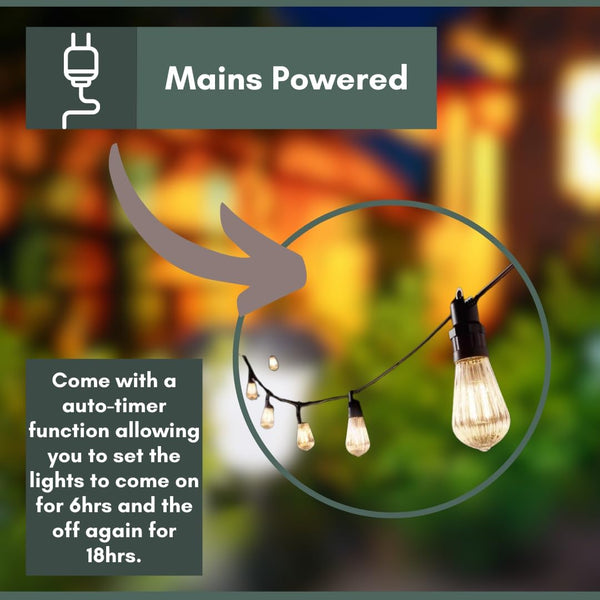 Mains powered patio decorative lights