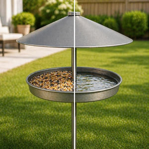 Freestanding elevated bird bath design