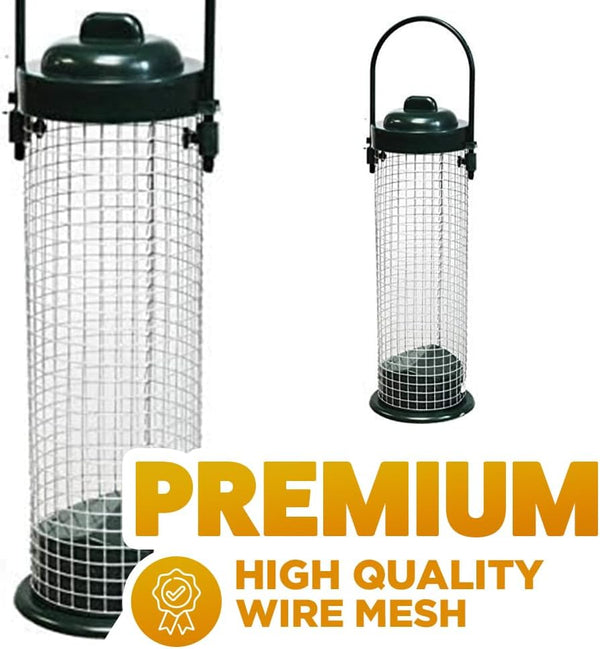 Lightweight peanut feeder attracting wild birds outdoors.