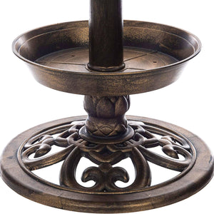 Solar LED bird bath displayed in garden