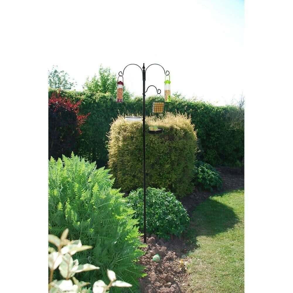190cm traditional bird feeding station with three hanging hooks