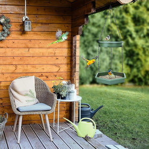 outdoor bird feeder tray with water bowl