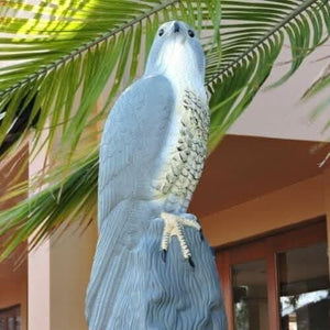 Realistic bird of prey deterrent for patios