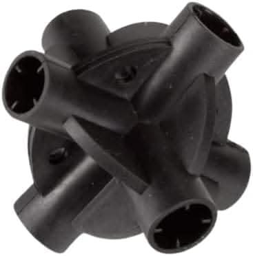 Plastic cane connectors holding garden canes together