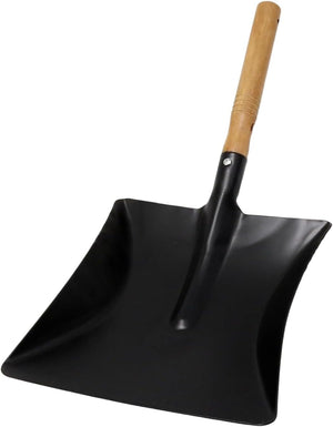 fireplace ash removal shovel with wooden handle
