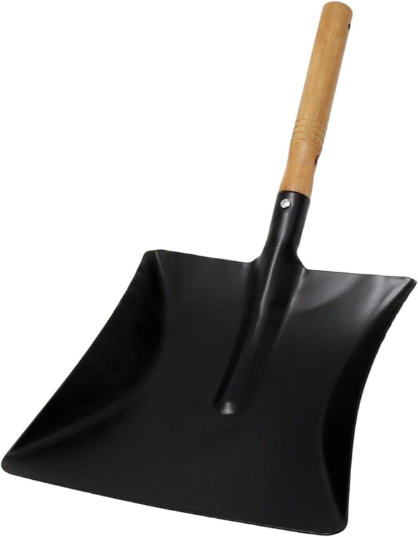 fireplace ash removal shovel with wooden handle