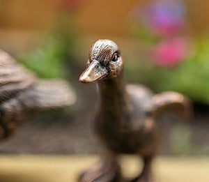 Resin duck family patio décor