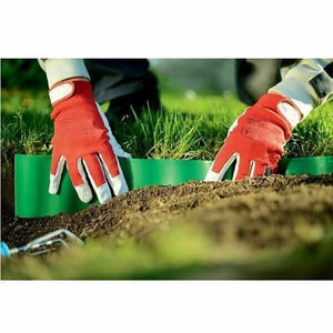 Green garden edging roll for patio and lawn separation