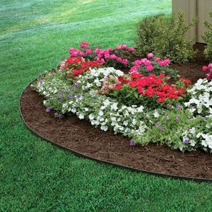 Outdoor garden border with pegs