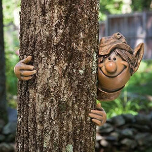 Novelty garden elf tree peeker ornament outdoors