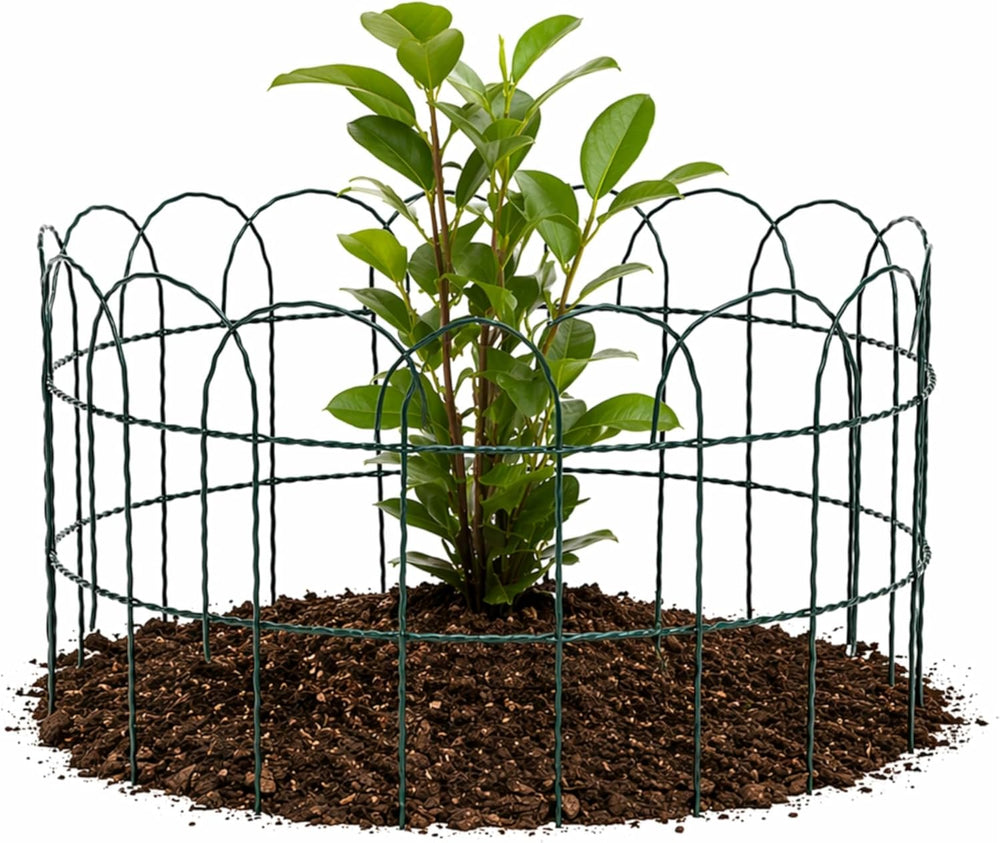 Green PVC coated garden fence roll