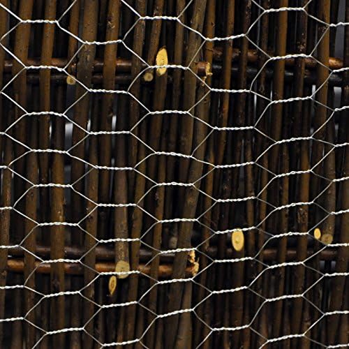 Garden fence mesh for poultry and crop protection.