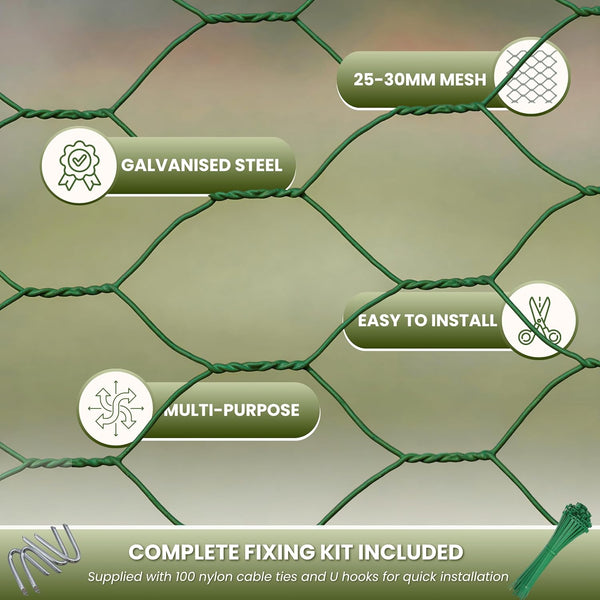 Hexagonal chicken wire for gardens