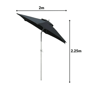 Black outdoor sun shade umbrella