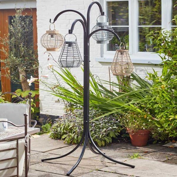 181cm garden station holding bird feeders