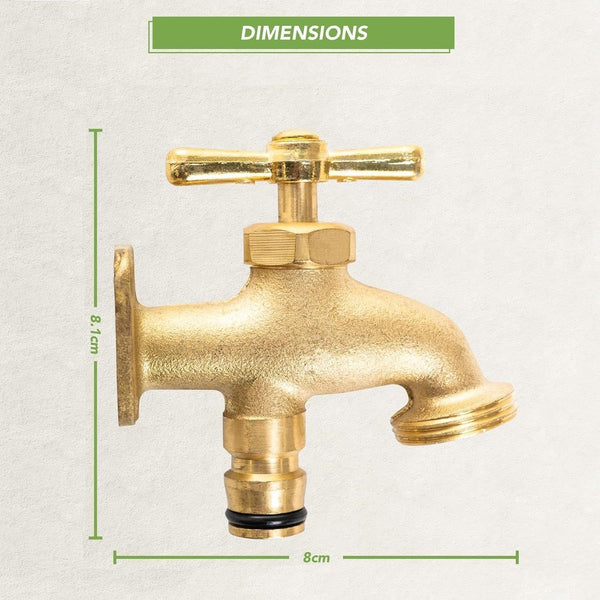 Brass outdoor tap for garden watering