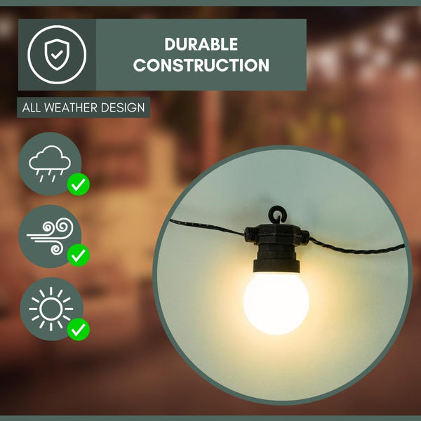 Mains powered outdoor festoon lighting