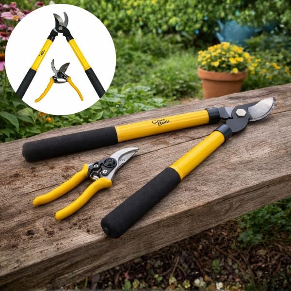 Ergonomic secateurs and lopper for shrubs