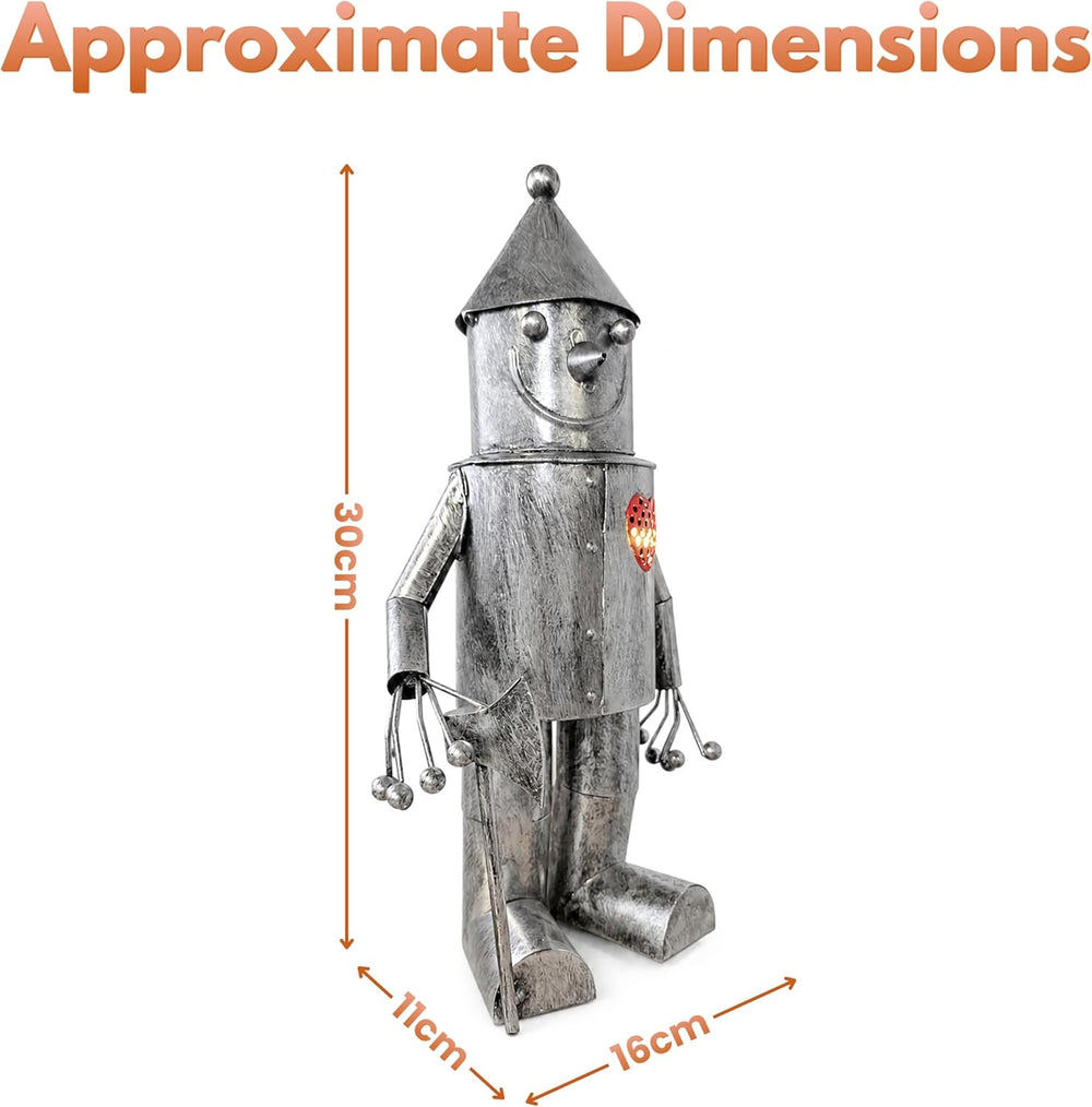solar tin man garden ornament