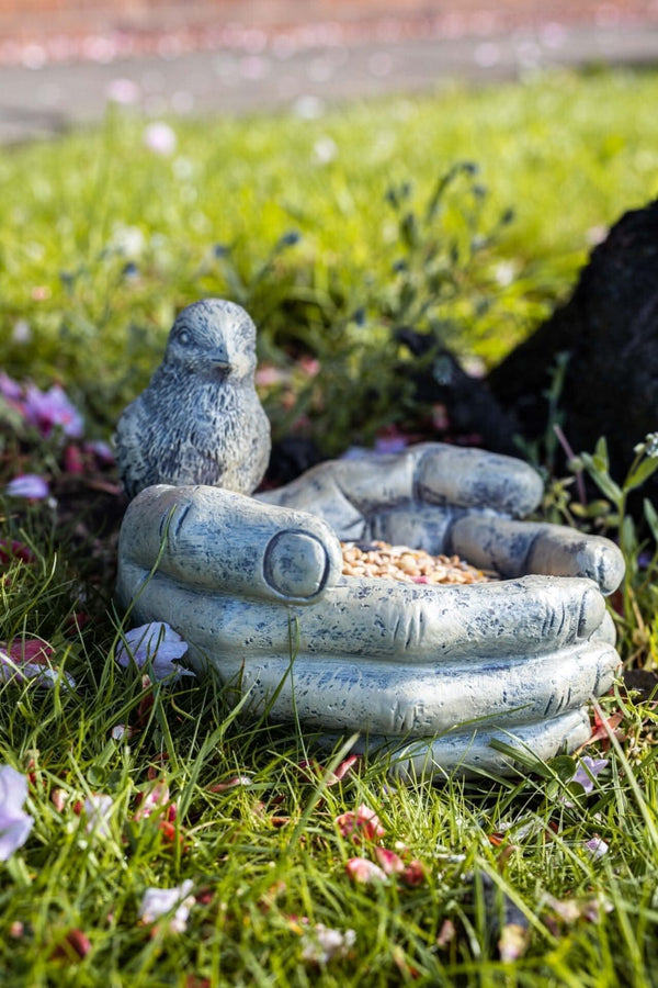 Rustic stone effect bird feeder