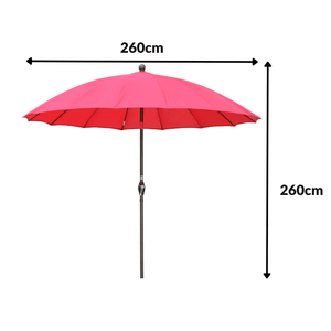 Large patio umbrella with crank mechanism