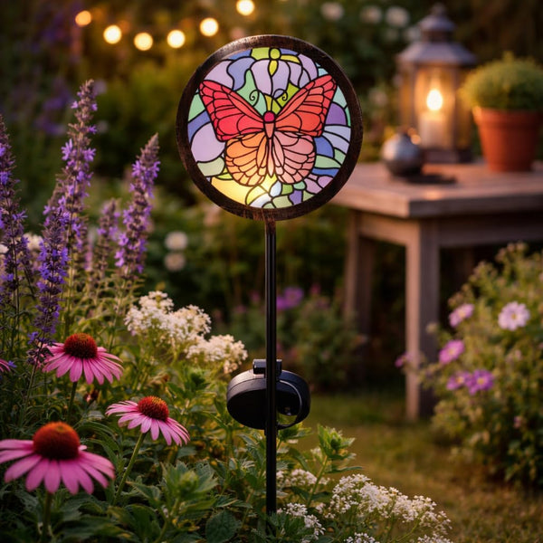 warm white LED butterfly solar pathway light