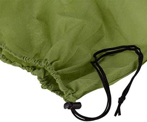 Drawstring fleece bag protecting vegetables from frost.
