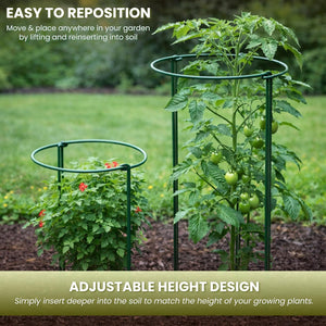 Adjustable plant support stakes for flowers