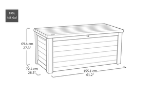 Beige outdoor storage box