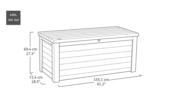 Beige outdoor storage box