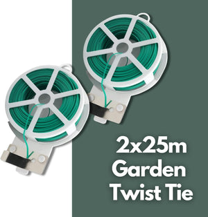 Reusable twist tie dispenser for tomato plant support