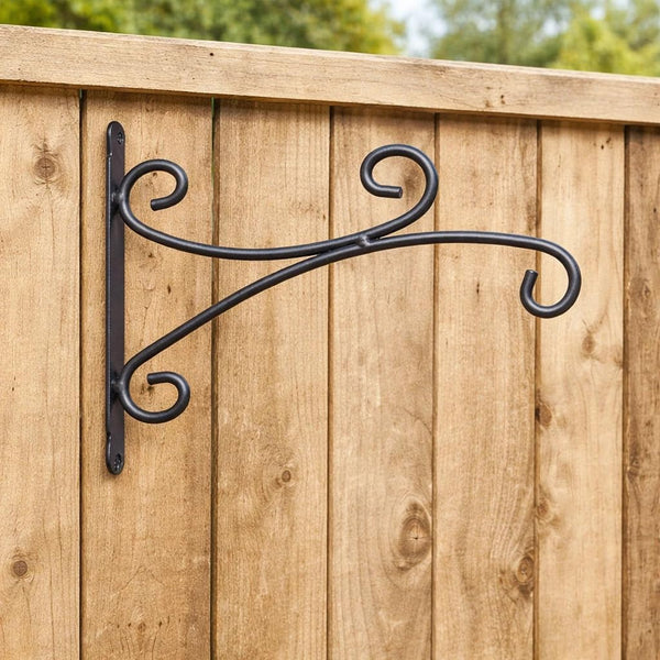 Hanging basket bracket for garden wall