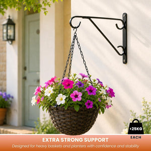 Hanging basket hooks for patios
