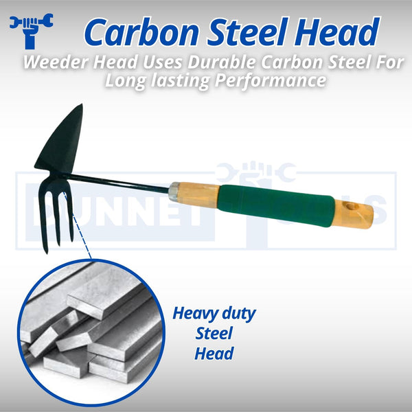 Wooden handle weed puller tool